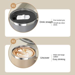 EHTYR 304 Stainless Steel Insulated Mug Double-layer Heat-resistant Water Cup Portable Leak-proof Milk Coffee Cup Travel