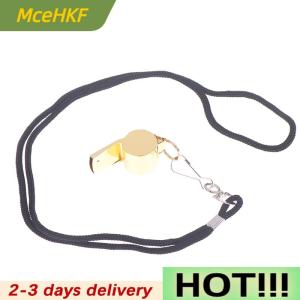 MceHKF Gold Stainless Steel Rope Whistle Hanging Neck Outdoor Lifesaving Whistle