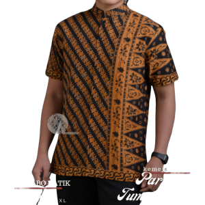 Koko Batik Lengan Pendek Baju Koko Fashion Muslim Pria Dewasa Terbaru Bahan Katun PTS
