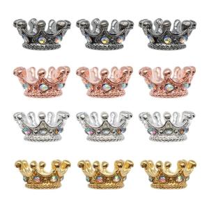 Elegant 6x12mm Crown Shape Beads Crafting Supplies Alloy Texture for Necklace Bracelet Chain Accessories