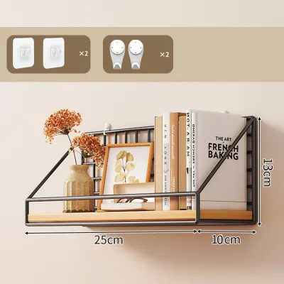 Kệ Sắt Treo Tường Đáy GỗKệ Trang Trí Nhà Cửa Decor PhòngGiá Để Đồ Treo TườngTặng Kèm Đinh Miếng Dán-NIEVE