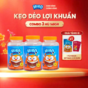 Combo 3 Hũ Kẹo Dẻo Lợi Khuẩn HURO PROBIOTICS Hũ 168g