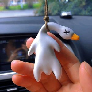 Creative Color-changing Roast Duck Pendants Swing Duck Pendants Funny Rearview Mirror Car Ornaments Bag Decoration Gifts