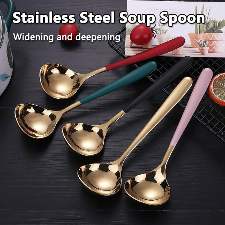 304 Stainless Steel Spoon Family Soup Spoon Widening and Deepening