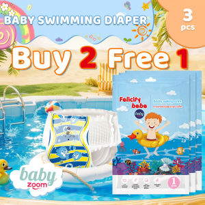 Buy2 Free1! BabyZoom Baby Swimming Diaper 3pcs Baby Swimming pants Diapers Waterproof Pull-up Pants Swimming Pool Baby Disposable Swimming Trunks Diaper for Baby Swimming M L XL XXL Size Baby Needs Free Shipping