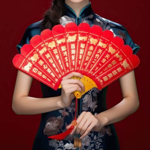 CHENJIE 10/12 thẻ Thiết kế quạt phong bì đỏ Truyền thống với nút thắt Trung Quốc Ví đỏ lễ hội mùa xuân Túi tiền Dày hơn Túi tiền cưới Quà tặng Tết Nguyên Đán