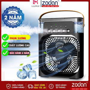 Quạt hơi nước phun sương để bàn Quạt làm mát không khí Quạt điều hòa Quạt tuần hoàn Quạt mini quạt điện 3 tốc độ gió siêu mát mẻ 5 vòi phun sương có đèn Led 7 màu Bảo hành 1 đổi 1