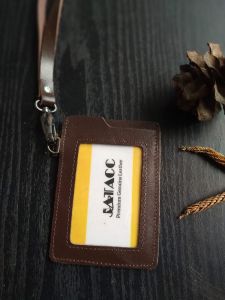dompet Id card Kulit/gantungan Leher/dompet kartu nama kulit asli