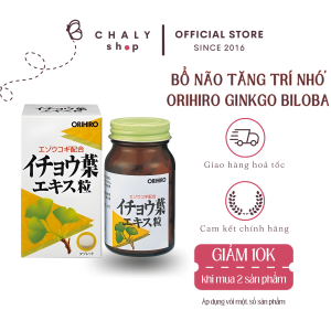 Viên uống bổ não tăng cường trí nhớ Ginkgo Biloba Orihiro 240 viên Nhật Bản