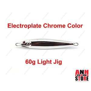 ANH 60g Electroplate Chrome Jig for Light Micro Jigging Fishing Tenggiri Fast Jigs
