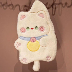 Indo 1866 - Lap Tangan Karakter Kucing / Hand Towel Tebal Lembut  / Lap Tangan Bulu Tebal Premium