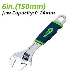 ZENTOR Deli Professional-grade Adjustable Wrench Set - 6" 8" 10" 12" (Green Handle Rubber Coated Slip-resistant)