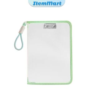 Item A4 Zipper File Bag with Built-in Metal Clip & Handle Large Capacity Transparent Document Pouch