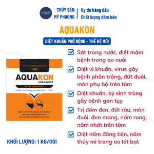 Diệt khuẩn nấm ký sinh trùng vi r/us xử lý trước thả giống chống sốc AquaKon tôm thẻ cá lươn ếch ốc baba