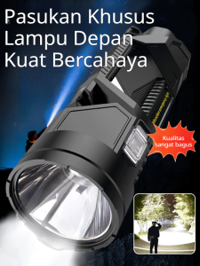 Lampu Sorot Portabel Terang Senter LED Multifungsi untuk Luar Ruangan Senter Jarak Jauh dengan Jangkauan 180 Meter dan Berbagai Mode Pencahayaan