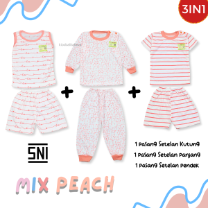 (SET 3PCS) Setelan Hachi Baby New Born - 12 Bulan SNI / Set Katun Branded 0-3 3-6 6-12 month / Bahan Katun Baju Tidur Anak Perempuan Laki Laki Setelan Piyama babycinnamon