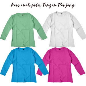 KAOS ANAK POLOS PANJANG BAJU LENGAN PANJANG / KAOS MANSET POLOS ANAK PEREMPUAN DAN LAKI LAKI KATUN