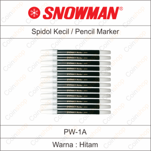 12 Pcs Snowman Spidol Marker Kecil PW-1A Biru Hitam Merah