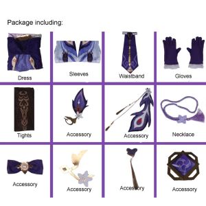 Genshin Impact Cosplay Keqing Cosplay Costume Halloween Outfit Dress Wigs Game Characters Outfits Theatrical costumes