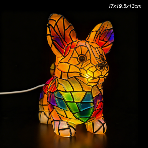 Usb 3D Resin Animal Led Table Lamp Creative Desk Decorative Lamps Cat Shaped Dog Lights Ornaments Art Deco Warm With Port Tabletop Night Light Atmosphere Bedroom Bedside Colorful