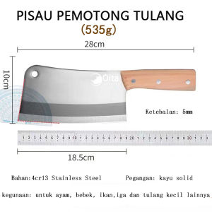 RAMO [Pisau tulang] Potong kapak tulang dicincang pisau tulang  Stainless Steel  / 980g  / 7 mm / artifak memotong kapak kitchen knife Bone Chopping Axe