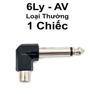 Đầu Nối 6 Ly Ra Av Hoa Sen Góc Vuông giá 1 chiếcjack chuyển đổi âm thanh chuyển đổi đầu jack hoa sen thành đầu jack 6ly vuông góc. JC