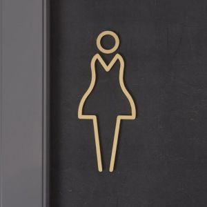 SIRENXI Solid 3D for HotelOfficeHome Toilet Door Sign Brass Restroom Sign Bathroom Signage WC Plaque Toilet Symbol