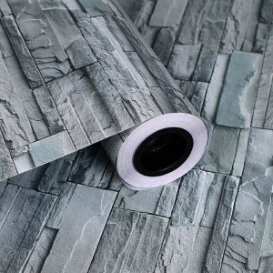 Wallpaper Dinding Motif Batu Alam Terang Ukuran Panjang 8/9Meter x Lebar 45CM