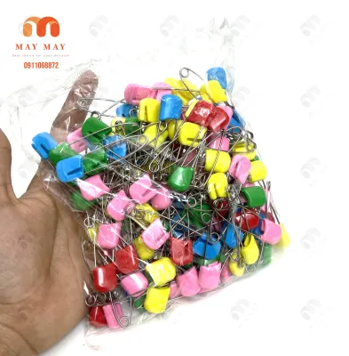 Kim băng đầu nhựa bằng thép không gỉ đủ màu 2 size 1 gói 144 ghim