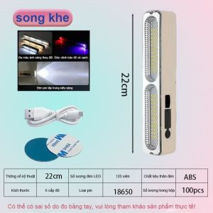 Đèn LED Cắm Trại Cầm Tay Tích Pin Sạc Đa Năng Chống Nước IP66 5 Chế Độ Sáng Kèm Tính Năng Cảnh Báo Sử Dụng Gia Đình Và Dã Ngoài