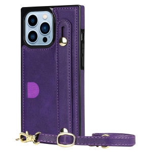 Leather Case For iphone 14 pro max 16 17 Pro Max With Diagonal Strap lanyard Iphone 15 pro max Card Case Shell iphone 13 pro max Cards slot case iPhone X XR XS 14 promax 15 16 Plus 16E 17 Air Cover iPhone 11 12 Pro Max Casing With Rope Sling