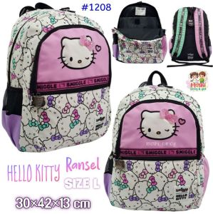 Tas Ransel Sekolah Motif Hello Kitty / Tas Backpack School Hello Kitty Anak Perempuan Girl / Tas Gendong Sekolah Anak Tk dan SD - Tas M Hodie