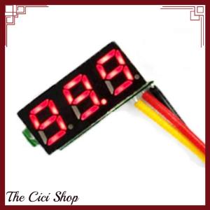 [The Cici Shop] Ultra Small Green Digital DC 0.28 Inch Ultra Small Digital DC Voltage Meter LED Voltage Display Adjustable Digital Display Three Wire DC0-100V Battery Voltmeter