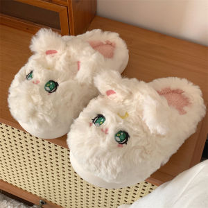 XIXITIAO Casual Womens Home Warm Closed Toe Cotton Slippers Cute Cartoon Soft Bottom Plush Girl Heart Confinement Shoes Winter