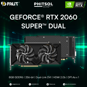 PALIT GEFORCE RTX 2060 SUPER DUAL GPU | 8GB GDDR6 | 256-bit | Dual-Link DVI | HDMI 2.0b | DP1.4a x 1 | (SLIGHTLY USED)