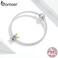 BAMOER Cute Reindeer Metal Beads for Women 925 Sterling Plated Silver Charm Beads Jewelry Making for Bracelet Bangle BSC375. 