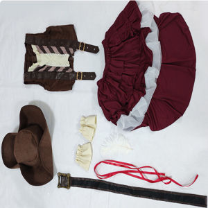 Halloween Kids Renaissance Vintage Pirate Costume Set Girls Medieval Pirate Lacing Up Shirt Skirt hat Cosplay Viking Costumes