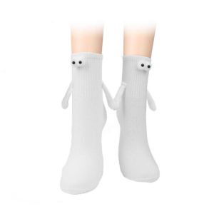 couples holding hands socks magnet personality stereoscopic doll cute white cotton hold hands stockin