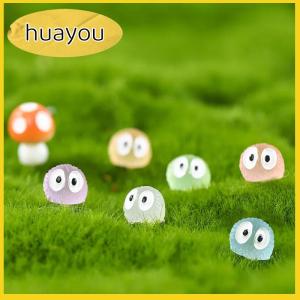 huayou 10Pcs Luminous Briquettes Elfs Black Ball Sprite Duck Figurine Home Decor Glowing Miniature Fairy Garden Decoration Accessories