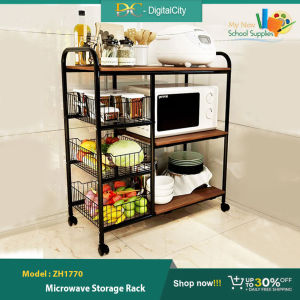 ZH1770 Kitchen Rack Microwave Rack Storage Rack with Wheels Oven Rack Organizer