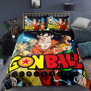 clu Dragon Ball 3in1 Bedsheet Set Queen Size Bedsheet Set Bedroom Washable Double Pillowcase Set ulc