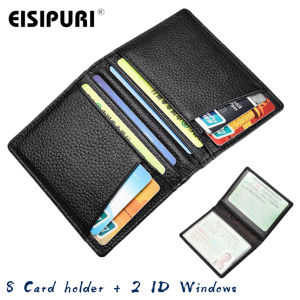 Super Slim Card Holder Genuine Leather Mini ID Credit Card Wallet Rfid Purse Thin Small Minimalist Travel Wallet for Men Women