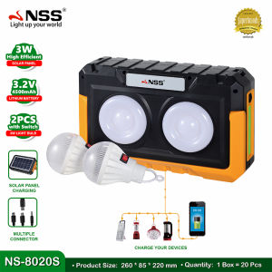 NSS Solar Panel Lighting Kit Solar System  with 3 LED bulbs Multi Purpose Hand Lamp Solar Charger Home Emergency lamp  Portable Solar Lighting System Set Super Capacity Battery