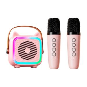RIVGOT Portable Karaoke Machine Wireless Microphone System Bluetooth Speaker with Light Family Singing Machine for Kids Gifts2026