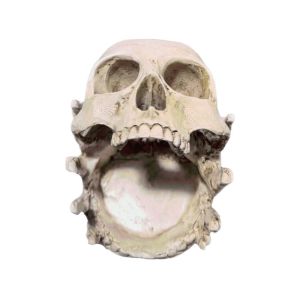 YOUSHI TOP Resin Skeleton Head Jewelry Holder Realistic Multifunctional Gothic Skull Key Holder Skeleton Bone Ring Tray Sturdy Spooky Skull Head Bowl Home Party
