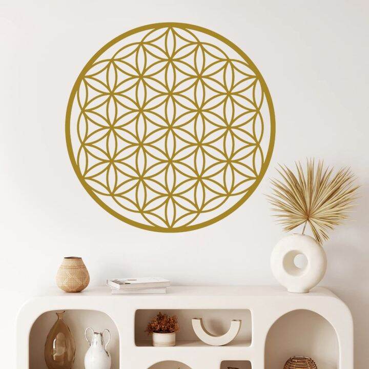 〖duolami Store〗flower Of Life Wall Art Sticker Sacred Geometry Room Decor Spiritual Symbol