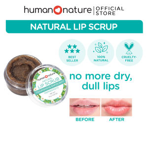 Human Nature Natural Lip Scrub 12g with Natural Exfoliants | Gently Buffs Dry Dull Chapped Skin Revealing Moisturized Smooth Soft Lips (No Harmful Chemicals)