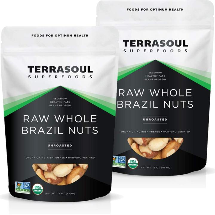 Terrasoul Superfoods Organic Brazil Nuts, Raw Unsalted Rich in