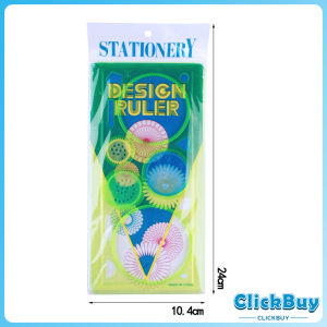 ClickBuy ไม้บรรทัดวาดลวดลาย ไม้บรรทัดรูปทรงเรขาคณิต วาดรูปดอกไม้ สวยงาม ฝึกสมอง ruler set มีสินค้าพร้อมส่ง