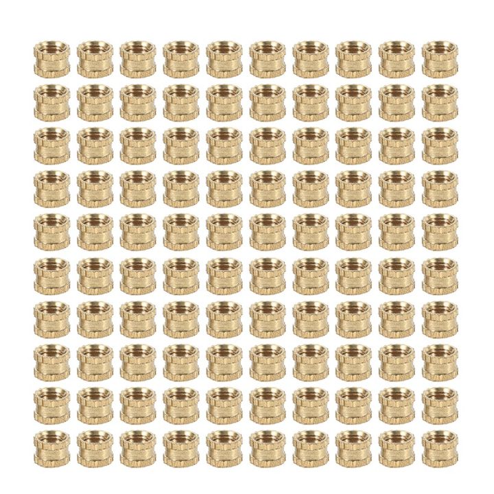 thumbnail interactive-video image 1 of Uxcell M3 M4 Brass Knurled Threaded Insert Nuts – 50Pc Metric Cylinder Embedment Nuts For 3D Prints 1 of 5